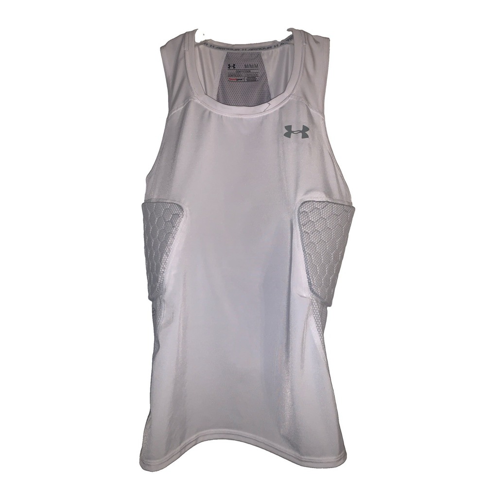 Under Armour Heatgear Padded Football Compression Shirt Men's Medium White